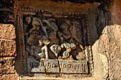 Bagan Myanmar. Dhammayazika pagoda, glazed Jataka plaques. 